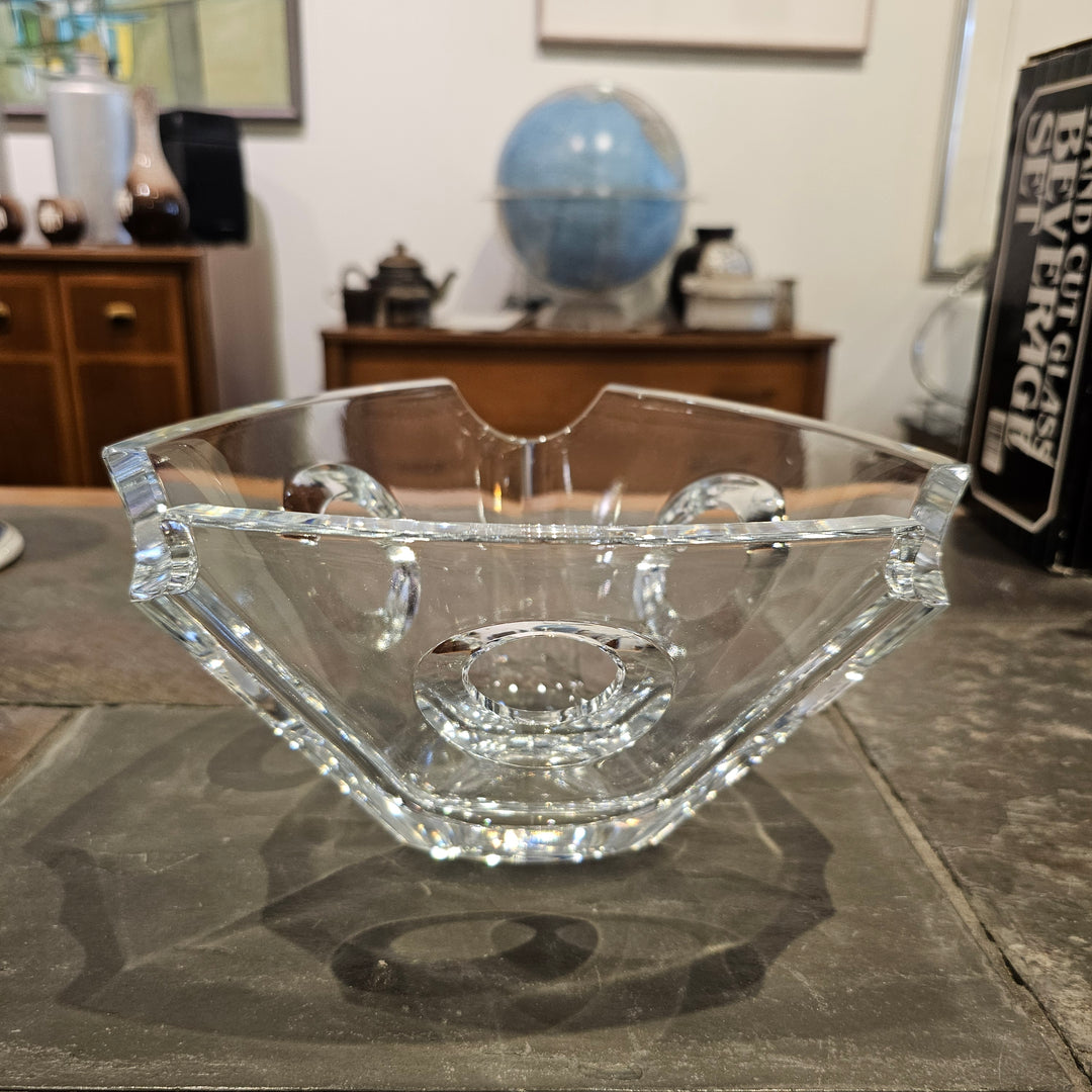 Crystal Triangular Bowl w/Cut-out Sides
