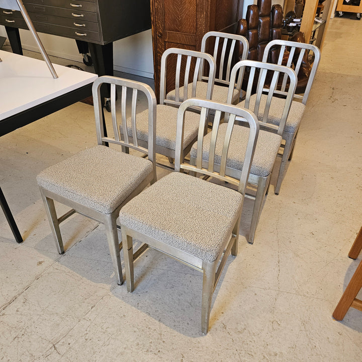 (6) Goodform Aluminum Navy Dining Chairs