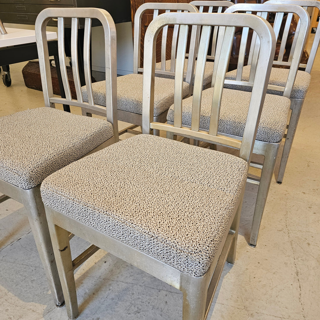 (6) Goodform Aluminum Navy Dining Chairs