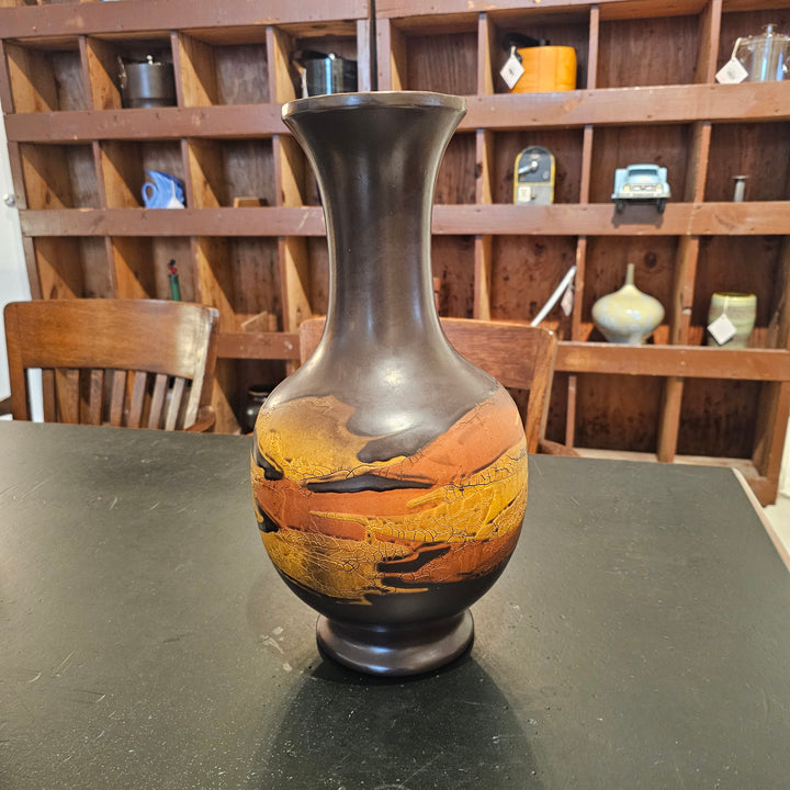 Royal Haeger Large Bulbous Earth Wrap Flared Neck Vase