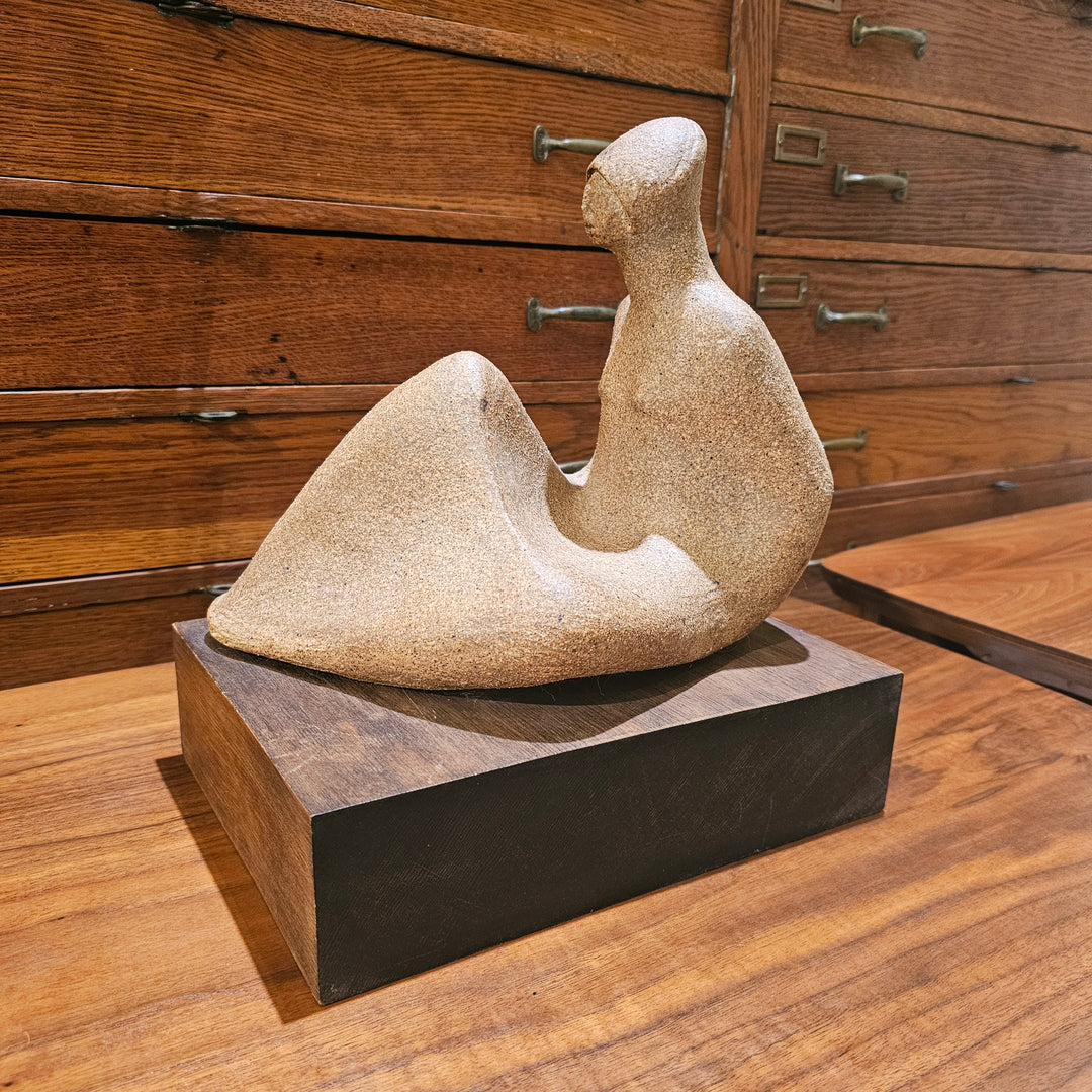 Vintage Abstract Seated Figural Sculpture