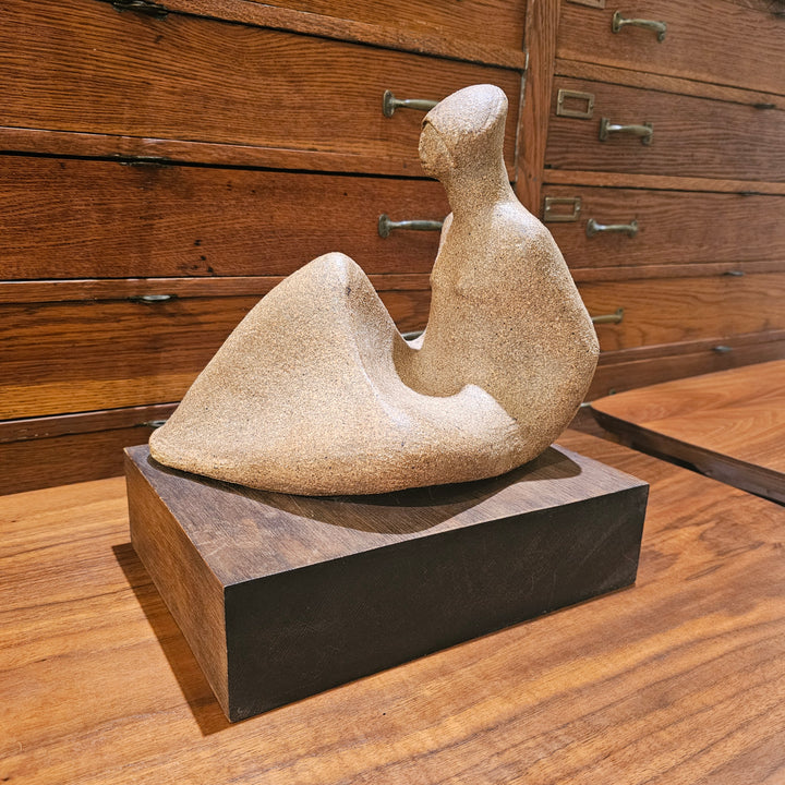 Vintage Abstract Seated Figural Sculpture