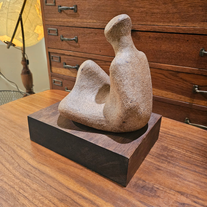 Vintage Abstract Seated Figural Sculpture