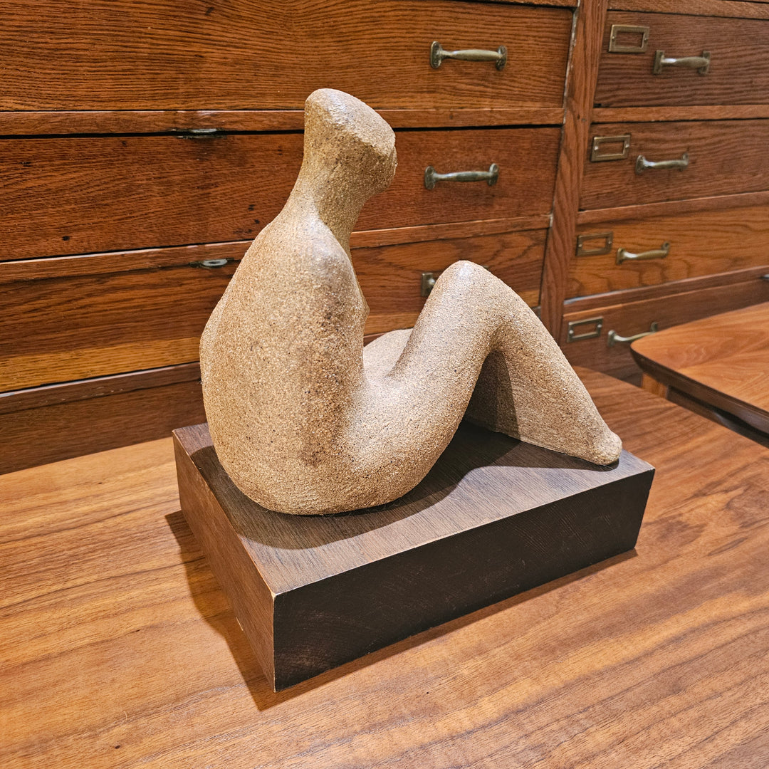 Vintage Abstract Seated Figural Sculpture