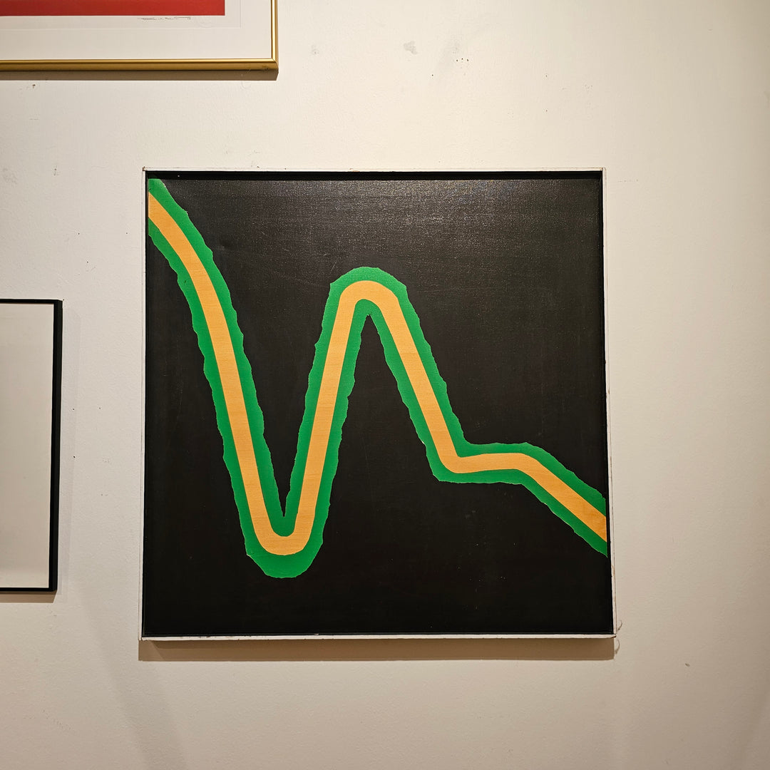 Abstract Green Line Painting