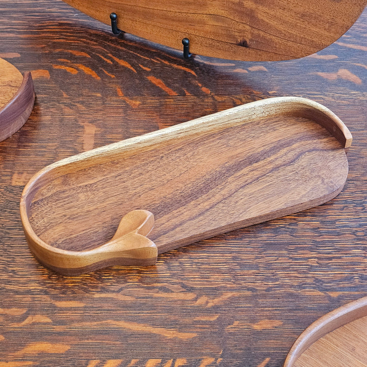 Vintage Mobilarte Hand-Carved Honduran Mahogany Trays