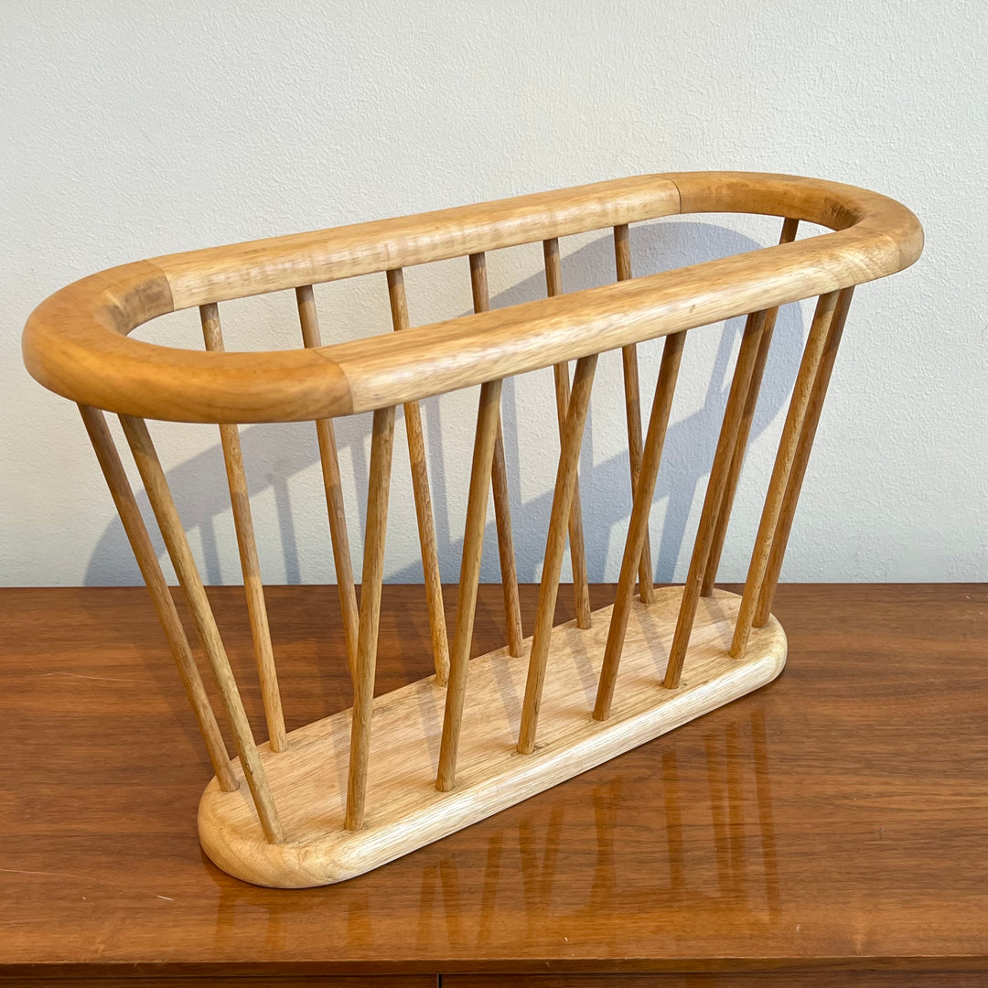 Umanoff-style Blonde Wood Magazine Rack