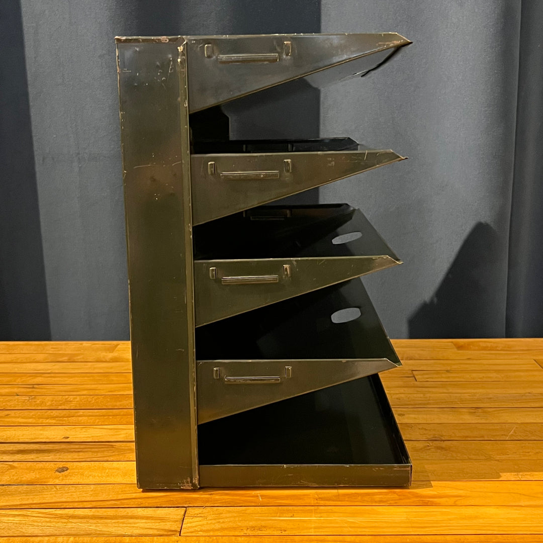 Forest Green 5-Tier Metal Paper Sorter