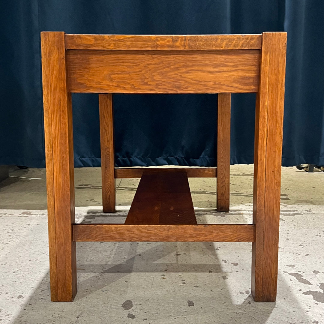 Antique Mission Writing Desk w/Tiger Oak Veneer Top