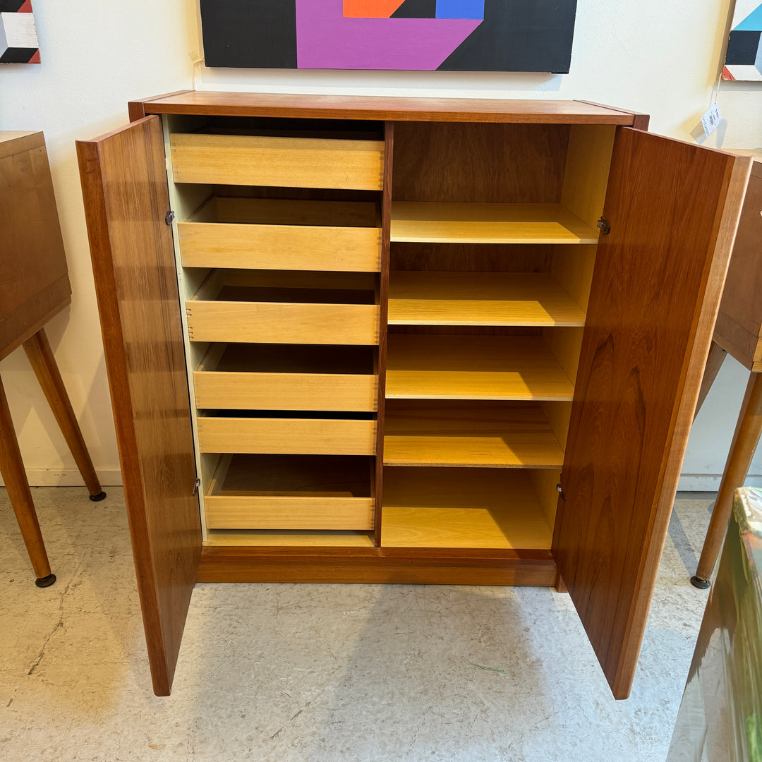 Danish Teak Cabinet With Drawers And Shelves