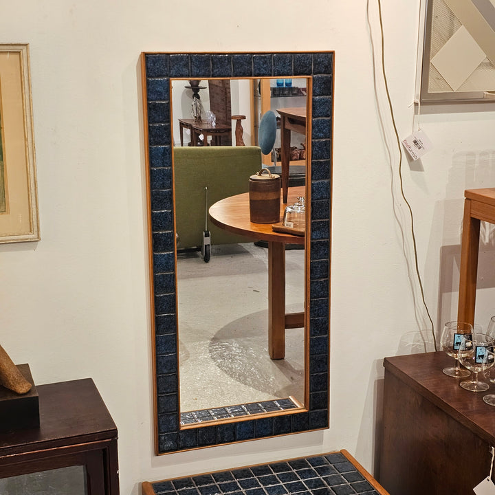 Scandinavian Oak and Tile Bench w/ Matching Mirror